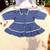Elegant two-piece set in  cotton bled for baby girls-chamber blue