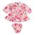 Stylish two-piece set for girls in printed cotton blend fabric-pink multi
