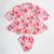 Stylish two-piece set for girls in printed cotton blend fabric-pink multi