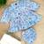 two-piece girls set in printed cotton blend fabric with gathered waistline-multi