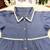 Elegant two-piece set in  cotton bled for baby girls-chamber blue