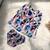 Stylish two-piece cotton blend set for baby girls-blue multi