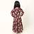 Elegant multi-layered crepe long dress for girls-maroon