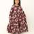 Elegant multi-layered crepe long dress for girls-maroon