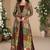 Maroon embroidery & sequins work georgette gown with jacket suit - free size Full Stitched (size upto 42)