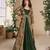 Green embroidery & sequins work georgette gown with jacket suit- free size Full Stitched (size upto 42)