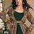 Green embroidery & sequins work georgette gown with jacket suit- free size Full Stitched (size upto 42)