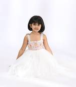 White plain cotton silk gown