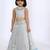 Grey embroidered cotton silk lehenga