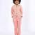 Peach embroidered satin jacket paired with pant