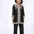 Black embroidered satin kurta set