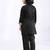 Black embroidered satin kurta set