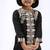 Black embroidered satin kurta set