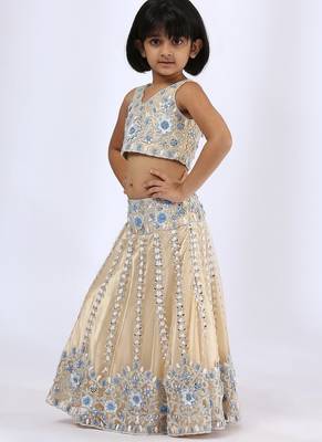 White embroidered cotton silk lehenga 3