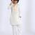 White embroidered satin kurta pyjama