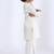 White embroidered satin kurta pyjama
