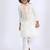White embroidered satin kurta pyjama