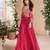 Pink embroidery sequins printed jacket chinnon silk blouse palazzo suit - free size Full Stitched (size upto 42)