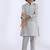 Grey plain satin kurta pyjama