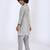 Grey plain satin kurta pyjama