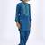Blue plain satin kurta pyjama