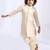 Beige embroidered satin sherwani