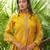Women yellow silk blend floral printed straight kurta trousers with dupatta