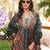 Women green rayon blend floral printed a-line kurta palazzos with dupatta