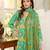 Women green rayon blend ethnic motifs printed straight kurta palazzos with dupatta