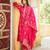 Women pink silk blend floral printed straight kurta trousers with dupatta
