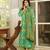 Women green rayon blend ethnic motifs printed straight kurta palazzos with dupatta