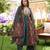 Women green rayon blend floral printed a-line kurta palazzos with dupatta