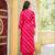Women pink silk blend floral printed straight kurta trousers with dupatta