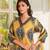 Women yellow rayon blend ethnic motifs printed straight kurta trousers with dupatta