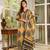 Women yellow rayon blend ethnic motifs printed straight kurta trousers with dupatta