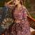 Women brown rayon blend floral printed a-line kurta palazzos with dupatta