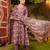 Women brown rayon blend floral printed a-line kurta palazzos with dupatta