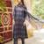 Women blue rayon blend ethnic motifs printed straight kurta trousers with dupatta