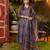 Women blue rayon blend ethnic motifs printed straight kurta trousers with dupatta