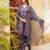 Women blue rayon blend ethnic motifs printed straight kurta trousers with dupatta