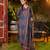 Women blue rayon blend ethnic motifs printed straight kurta trousers with dupatta