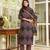 Women black rayon blend ethnic motifs printed straight kurta trousers with dupatta