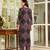 Women black rayon blend ethnic motifs printed straight kurta trousers with dupatta