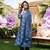Women blue rayon blend floral printed straight kurta trousers with dupatta