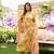 Women lime green viscose rayon floral embroidered straight kurta trousers with dupatta