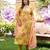 Women lime green viscose rayon floral embroidered straight kurta trousers with dupatta