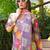 Women purple viscose rayon floral embroidered straight kurta trousers with dupatta