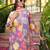 Women purple viscose rayon floral embroidered straight kurta trousers with dupatta