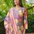 Women purple viscose rayon floral embroidered straight kurta trousers with dupatta