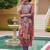 Women purple viscose rayon floral embroidered straight kurta trousers with dupatta